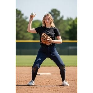 Rip-It Women's Softball Baseball Pants Black Size M Elastic Waistband